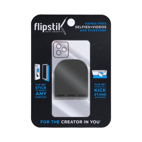 Flipstik אפור סטנד דביק מתקפל לסמארטפון לצילום סלפיז וסרטונים נדבק לכל משטח שטוח