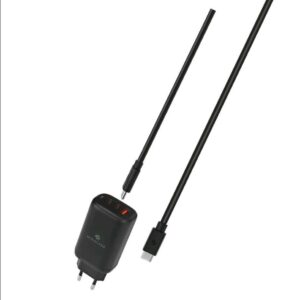 מטען קיר מהיר 65 וואט עם 2 יציאות Usb C ועוד יציאת Usb שחור