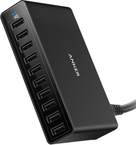 מפצל טעינה מהירה ובטוחה 10 יציאות Anekr Powerport 60W USB