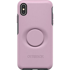 כיסוי לאייפון Xs Max ורוד עם תופסן Otterbox Symmetry Popsocket