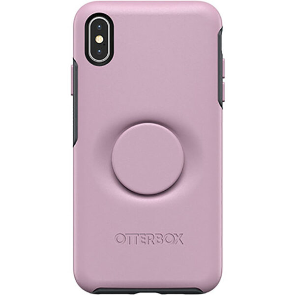 כיסוי לאייפון Xs Max ורוד עם תופסן Otterbox Symmetry Popsocket