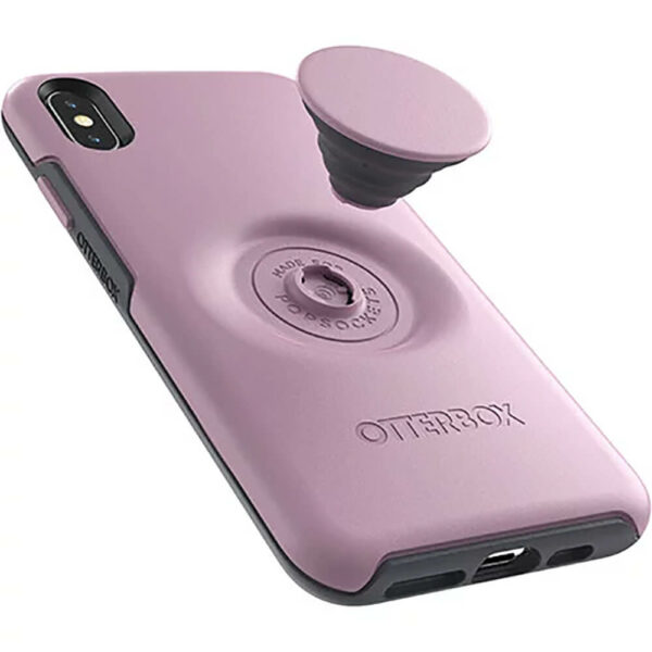 כיסוי לאייפון Xs Max ורוד עם תופסן Otterbox Symmetry Popsocketגגג