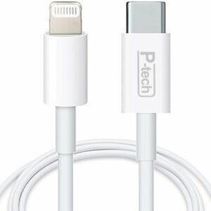 כבל סנכרון וטעינה 20W באורך 1 מטר עם חיבור USB Type-C לחיבור Lightning מבית Power-Tech לבן