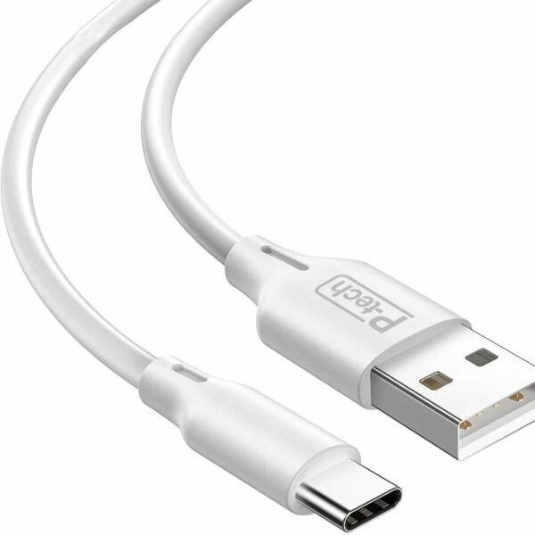 כבל סנכרון וטעינה באורך 1.2 מטר עם חיבור USB Type-A ל-USB Type-C מבית Power-Tech - צבע לבן