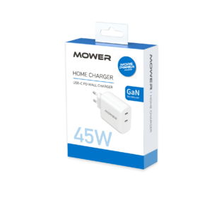 מטען בית Usb C כפול קומפקטי ובטיחותי 45w לבן Mower