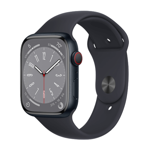 שעון חכם Apple Watch Series 8 מידה 45mm שחור תומך GPS ו-Cellular