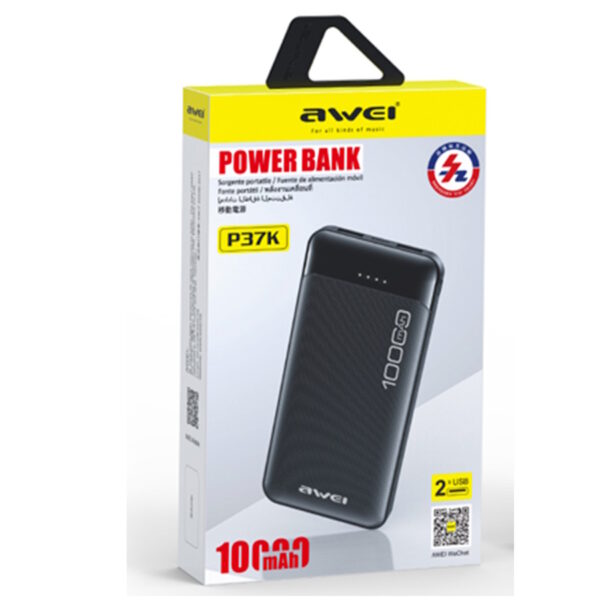 סוללת גיבוי Awei דגם P37k 10000mah שחור2