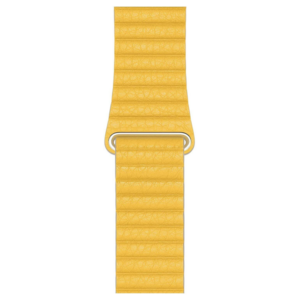 רצועת עור לשעון אפל 44 מ"מ מקורית צהוב לימון Apple Watch Leather Loop Meyer Lemon M