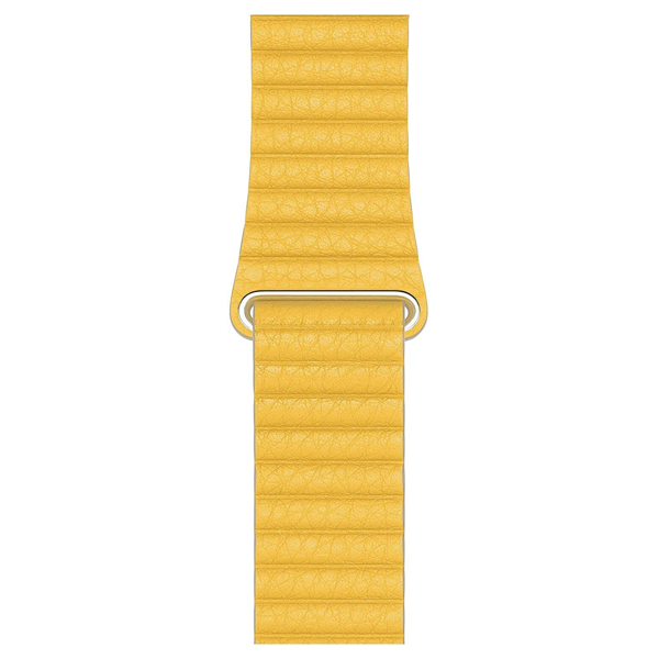 רצועת עור לשעון אפל 44 מ"מ מקורית צהוב לימון Apple Watch Leather Loop Meyer Lemon M