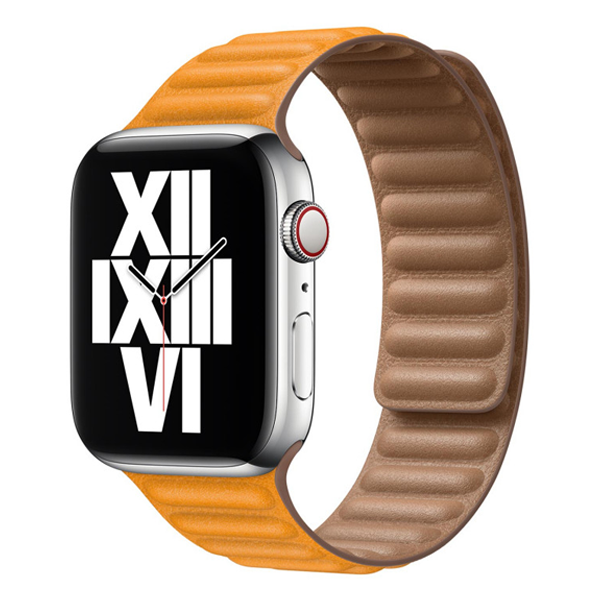 רצועה לשעון אפל 40 מ”מ מקורית מעור צהוב Apple Watch California Leather Link - L