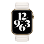 רצועת עור לשעון אפל 41 מ"מ מקורית לבן Apple Watch Leather Link S/M