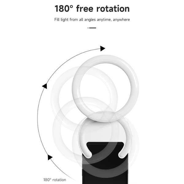 רינג לייט נייד לסמארטפון תאורת LED מתכוונן עם מצבי תאורה שונים דגם F-100