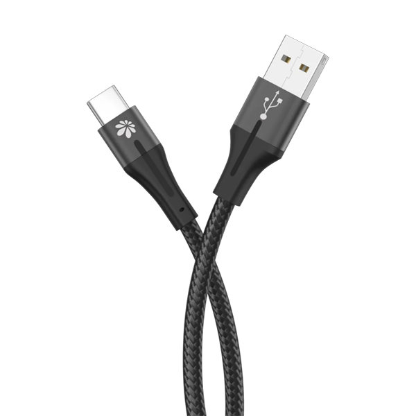 כבל שזור באורך 3 מטר USB-A ל- USB-C שחור Miracase