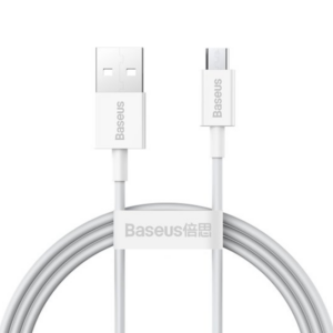 כבל MicroUSB לUSB-A באורך מטר Baseus לבן