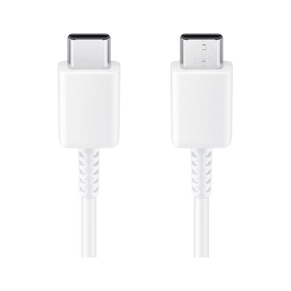 כבל סמסונג מקורי 1 מטר USB-C ל-USB-C בצבע לבן לטעינה איכותית ומהירה