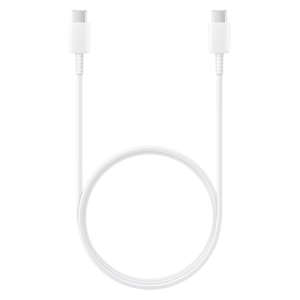 כבל סמסונג מקורי 1 מטר USB-C ל-USB-C בצבע לבן לטעינה איכותית ומהירה