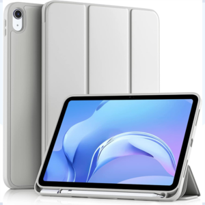 כיסוי פוליו אפור iPad 10.9 (דור עשירי) עם מקום לעט בעיצוב אופנתי ועמיד במיוחד