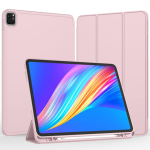 כיסוי פוליו ורוד iPad Pro 12.9 עם מקום לעט בעיצוב אופנתי ועמיד במיוחד