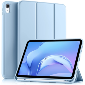 כיסוי פוליו כחול iPad 10.9 (דור עשירי) עם מקום לעט בעיצוב אופנתי ועמיד במיוחד