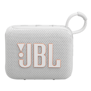 רמקול JBL Go 4 לבן נייד עם סאונד עוצמתי ועמידות למים