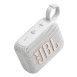 רמקול JBL Go 4 לבן נייד עם סאונד עוצמתי ועמידות למים