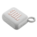 רמקול JBL Go 4 לבן נייד עם סאונד עוצמתי ועמידות למים