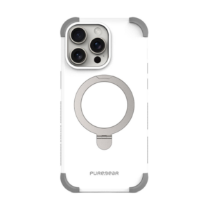 כיסוי לאייפון 15 פרו מקס לבן חזק תומך MagSafe חזק PureGear DualTek Kik