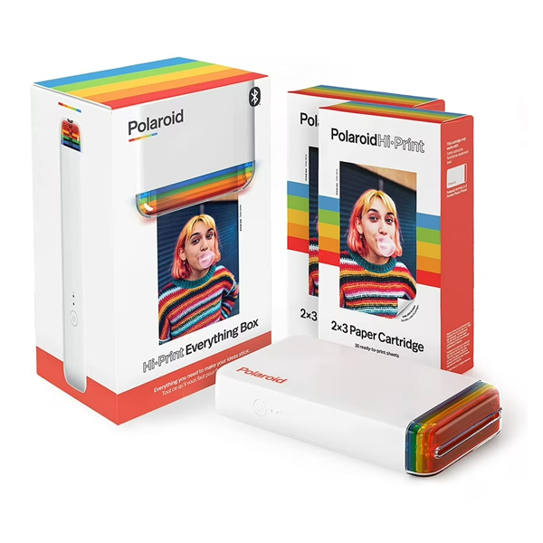 מדפסת תמונות Polaroid Hi-Print קומפקטית וניידת - כולל חבילת 40 דפי נייר