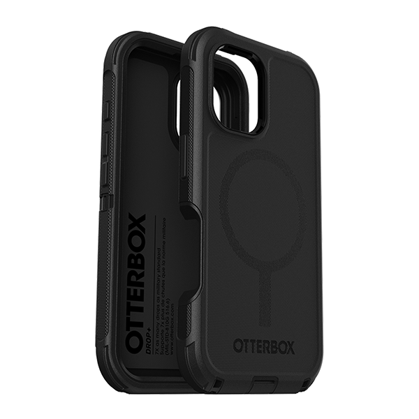 כיסוי לאייפון 16 שחור OtterBox Defender תומך MagSafe