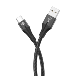 כבל שזור USB-A ל- USB-C שחור באורך 1.2 מטר Miracase