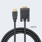 כבל Hdmi לvga שחור איכותי בעל תמיכה ב 1080p מבית Unitek