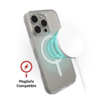 כיסוי שקוף חזק לאייפון 16 פרו מקס תומך MagSafe איכותי Zagg Crystal Palace Snap