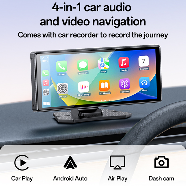 מערכת מולטימדיה לרכב 10.2 אינץ׳ תומך CarPlay עם מצלמת דרך 4K ואנדרואיד אוטו Yesido