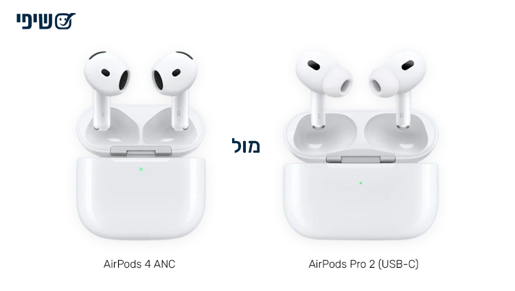 AirPods 2 pro מול AirPods 4 ANC