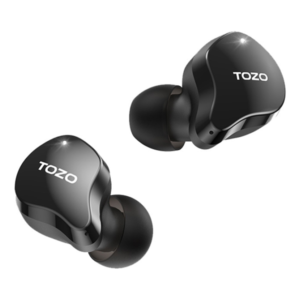 אוזניות אלחוטיות TOZO Crystal Buds שחור עמידות במים עם תצוגה דיגיטלית