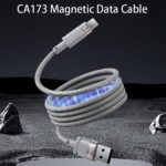 כבל מגנטי USB-A ל-USB-C אפור באורך 1 מטר לטעינה והעברת נתונים מהירים Yesido CA173