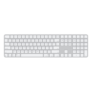 מקלדת מקורית Apple Magic Keyboard Numeric עם Touch ID וטעינת USB-C לבן