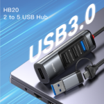 מתאם USB עם 4 יציאות Yesido HB20 וטעינה מהירה עד 100W