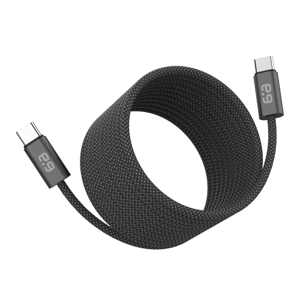 כבל USB-C מגנטי עם טעינה מהירה עד 60W בעיצוב PureGear באורך 2.4 מטר