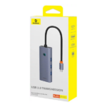 מתאם קומפקטי 5-ב-1 חיבור USB-C עם תמיכה ב-PD ו-RJ45 מבית Baseus