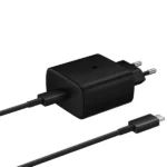 מטען מקורי לגלקסי S25 פלוס שחור עם כבל USB-C באורך 1 מטר 45 וואט Super Fast Charger