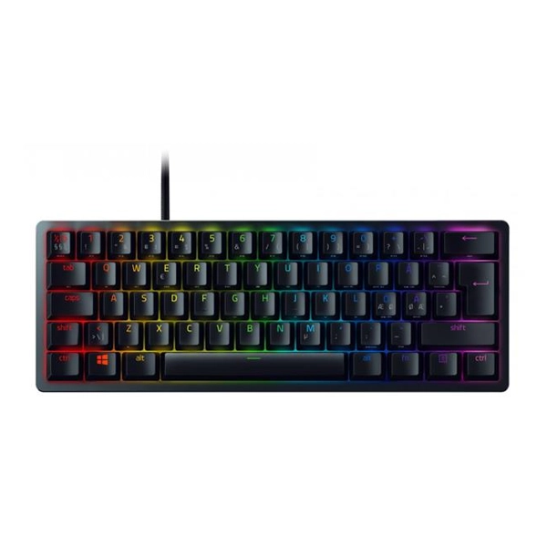 מקלדת גיימינג מכנית שחורה Razer Huntsman Mini קצרה 60% עם RGB