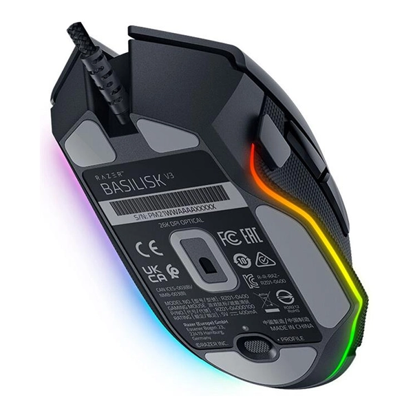 עכבר גיימינג Razer Basilisk V3 מדויק ביותר 26,000 DPI עם תאורת RGB