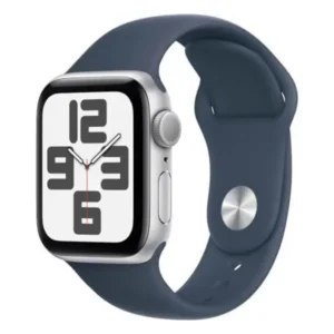 שעון חכם Apple Watch Series SE 2022 40mm כסוף אלומיניום תומך GPS עם רצועת סיליקון כחולה