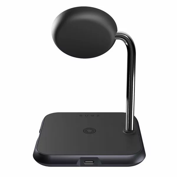 מעמד טעינה אלחוטי 2 ב-1 עם יציאת USB-C תומך MagSafe שחור Zens